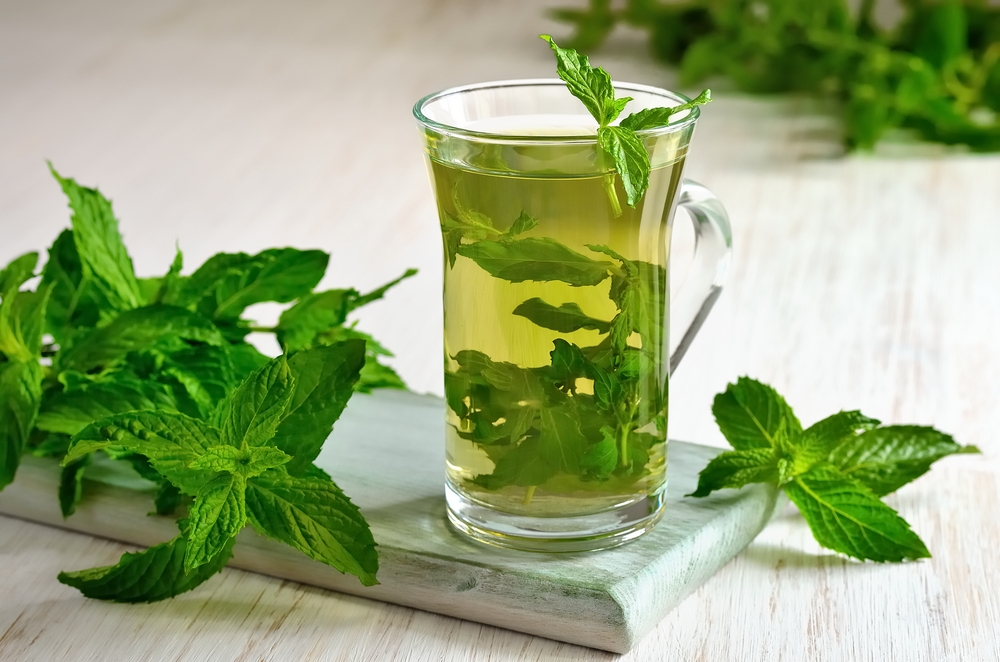chá verde hortelã