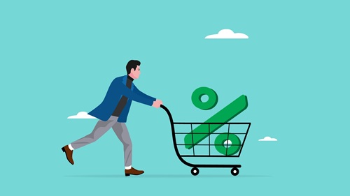 Empreendedor comprando com desconto progressivo