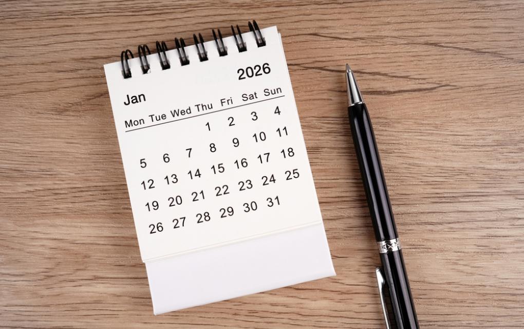 Calendário de feriados 2026