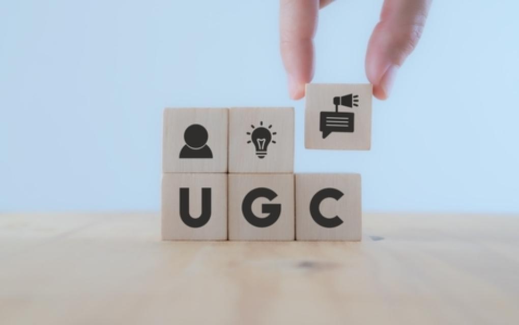 dados compondo a palavra UGC