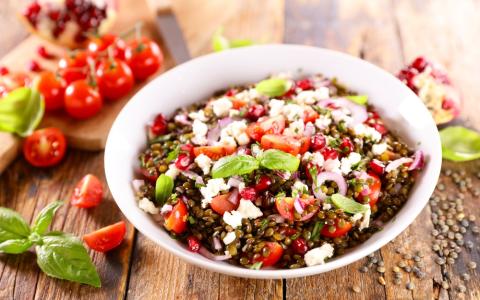 salada de lentilhas com romã