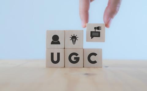 dados compondo a palavra UGC